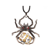 Black Widow Snowglobe D20 Necklace