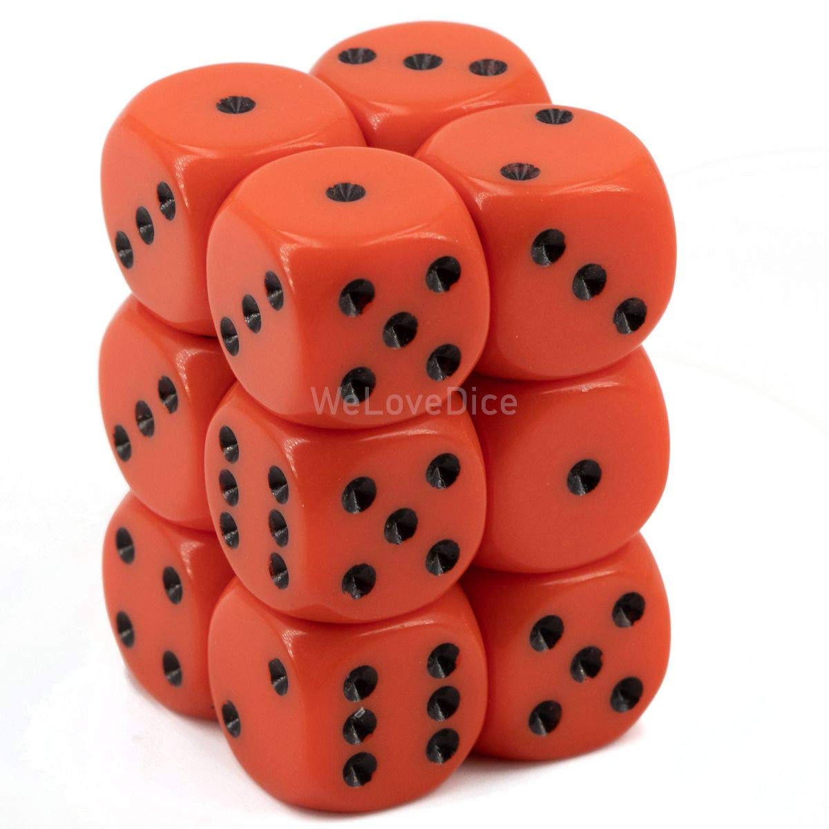 DND Dice Set-Chessex D&D Dice-16mm Opaque Orange and Black Plastic Polyhedral Dice Set- for Dungeons and Dragons Dice Includes 12 Dice – D6, Various (CHX25603)
