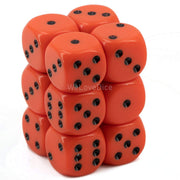 DND Dice Set-Chessex D&D Dice-16mm Opaque Orange and Black Plastic Polyhedral Dice Set- for Dungeons and Dragons Dice Includes 12 Dice – D6, Various (CHX25603)