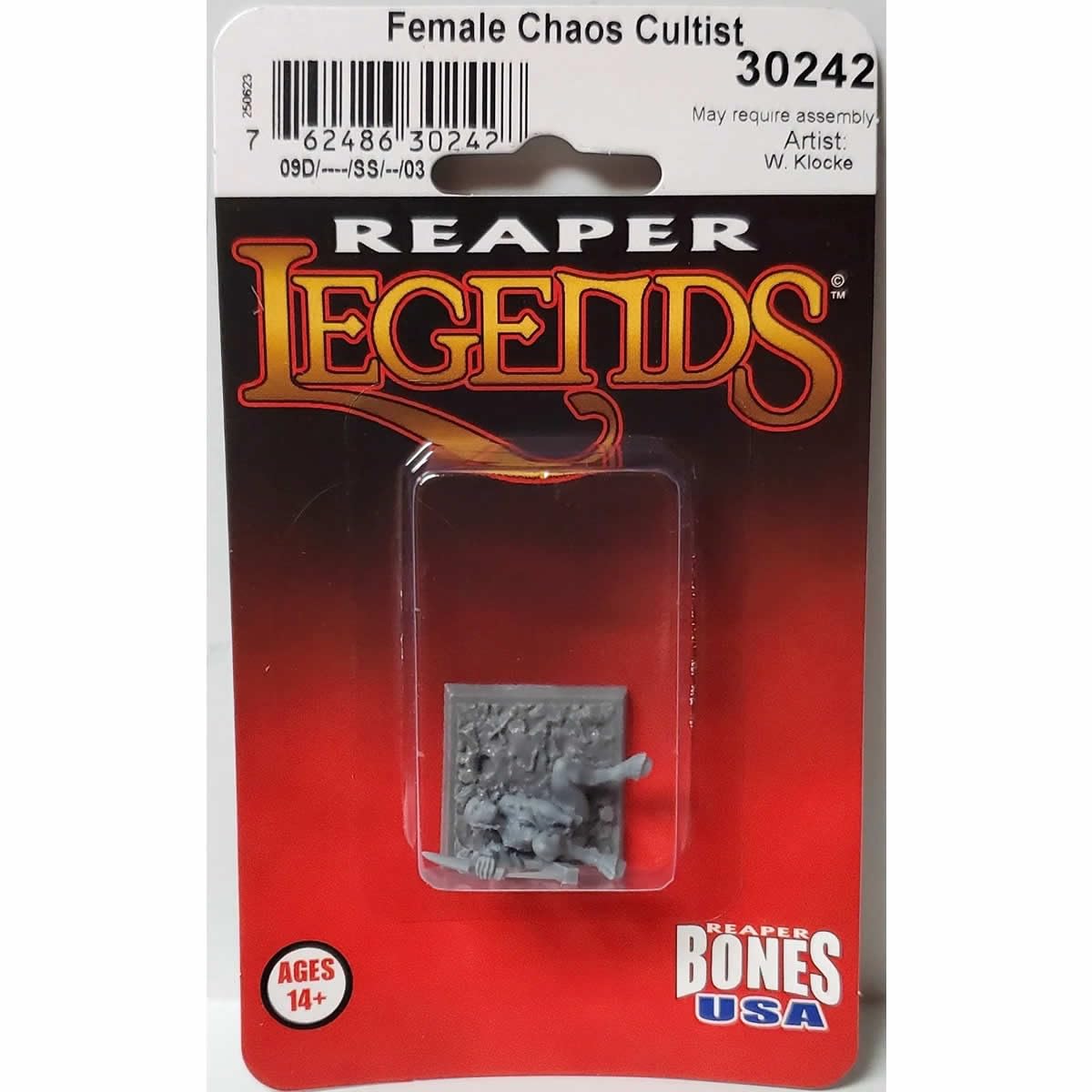 Reaper Female Chaos Cultist Miniature Figure 25mm Heroic Scale Bones USA Miniatures