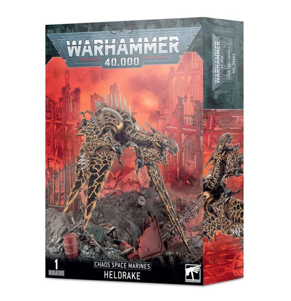 Warhammer Heldrake: Chaos Space Marines Figurine - Tabletop Game - Age 120+