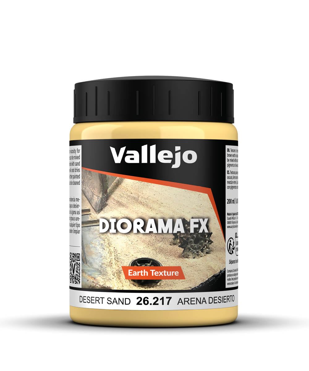 Vallejo - Diorama FX Earth Textures | Desert Sand 200 ml (6.76 fl.oz.) | Premium Acrylic Color For Modelers & Miniature Enthusiasts