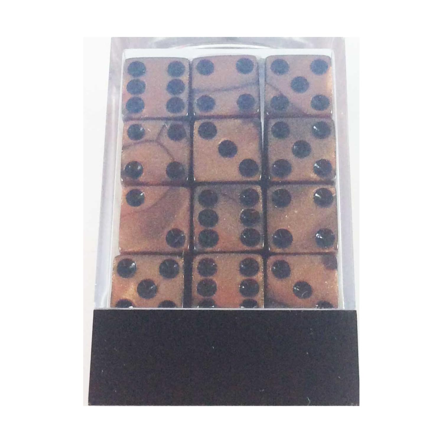 d6 Cube 12mm Olympic Bronze with Black (36)