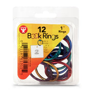 Book Rings - Assorted Metallic Colors, 12 Rings, 1"
