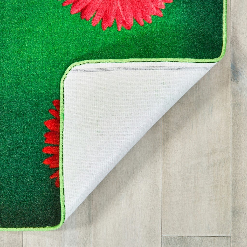 Flower Power Seating Rug - 6ft x 9ft - Rectangle - Blue