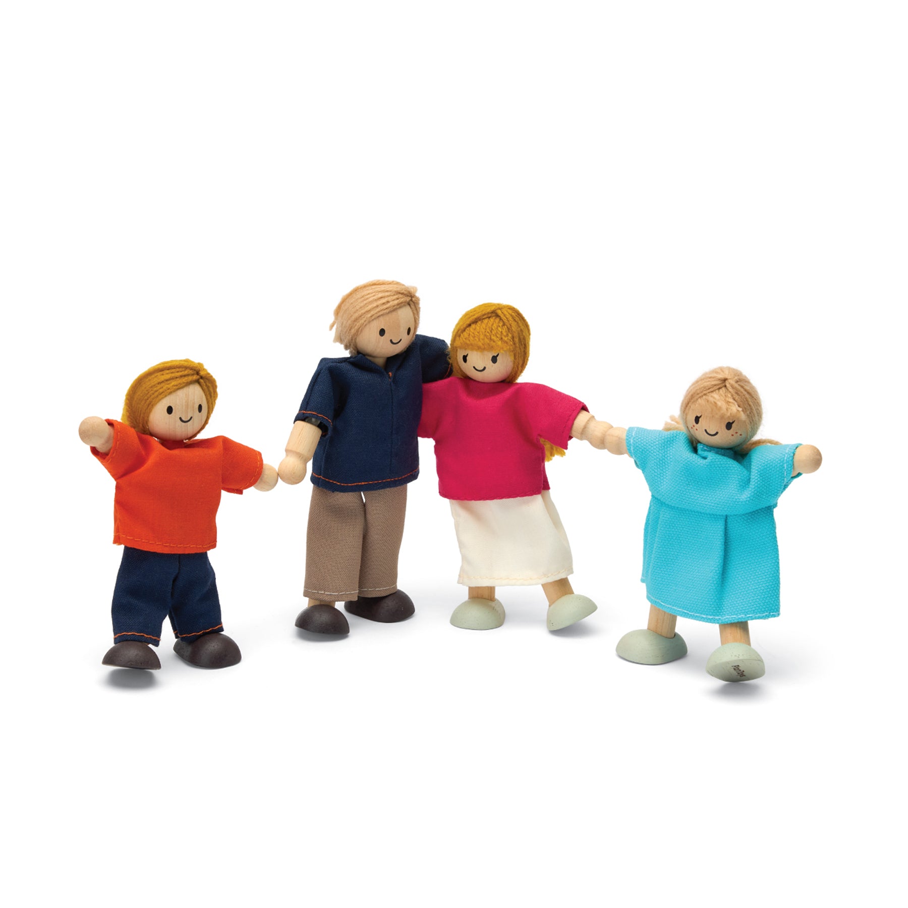 Wooden Doll Family - Light Skin Tone & Blonde Hair