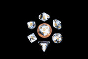 Black and White Marble Colored Poly Dice with Gold Numbers 10mm (3/8in) 7-Dice Set'