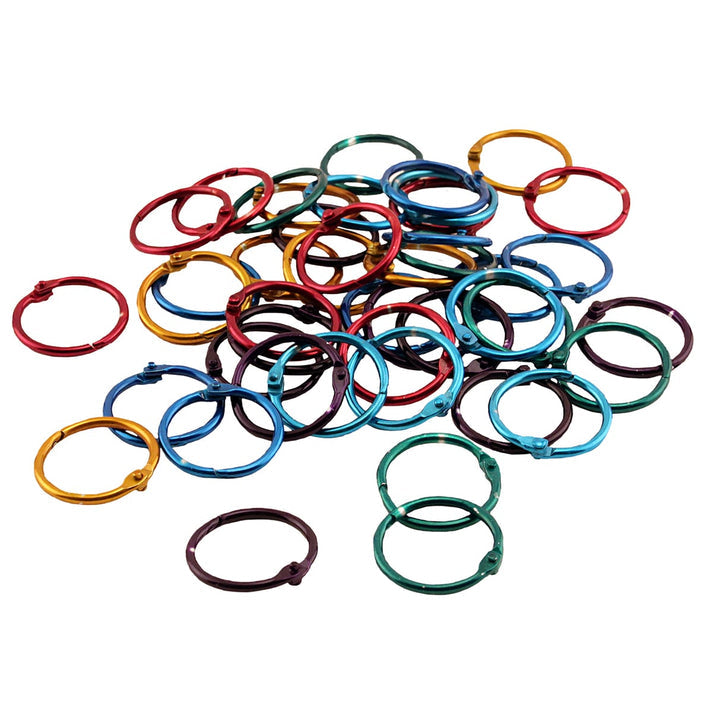 Book Rings - Assorted Metallic Colors, 50 Rings, 1 1/2"