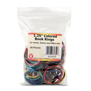 Book Rings - Assorted Metallic Colors, 50 Rings, 1 1/4"