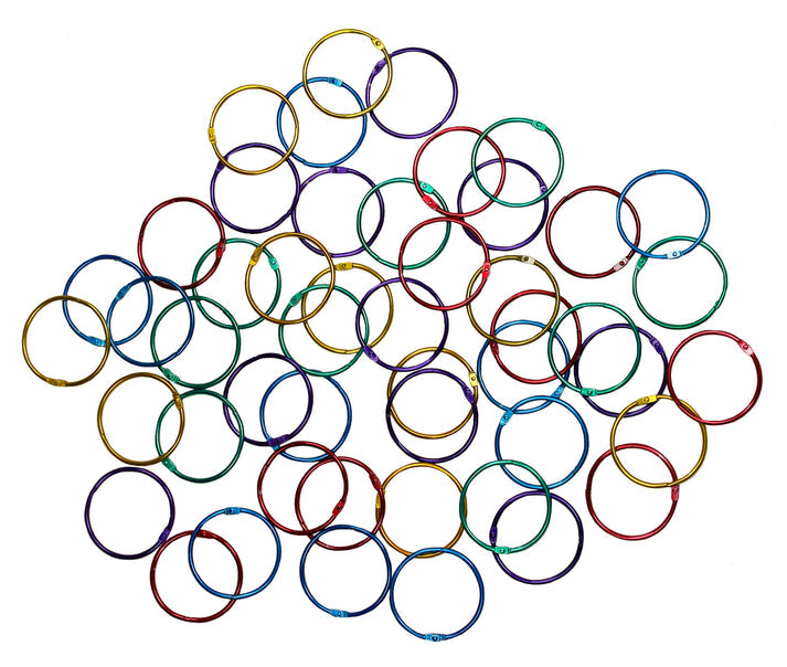 Book Rings - Assorted Metallic Colors, 36 Rings (9 ea. Of 4 sizes)