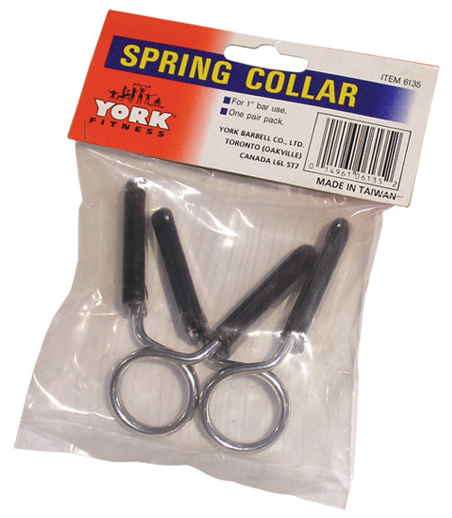 1" Spring Collars with Rubber Grips (Pair)