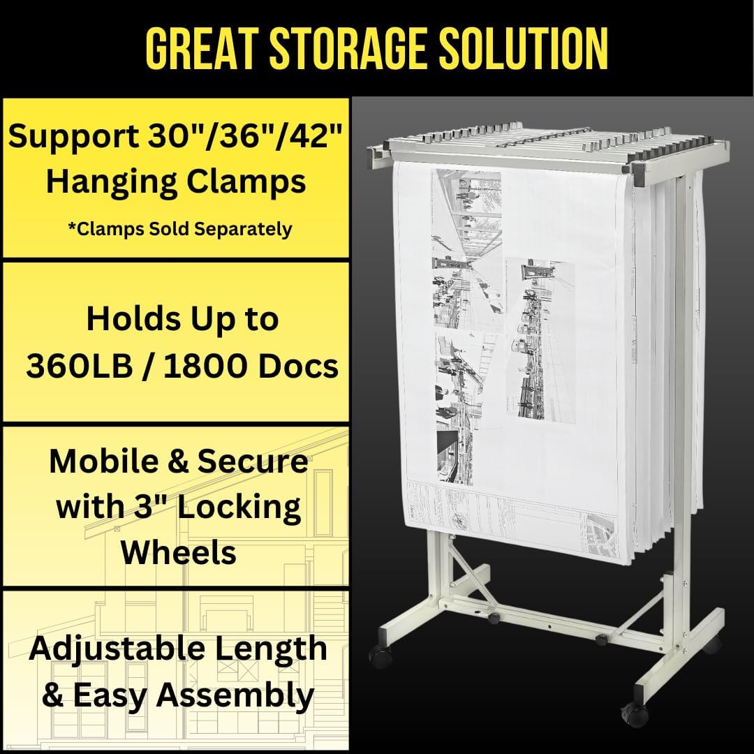 Expandable Mobile Plan Center for Blueprints, White