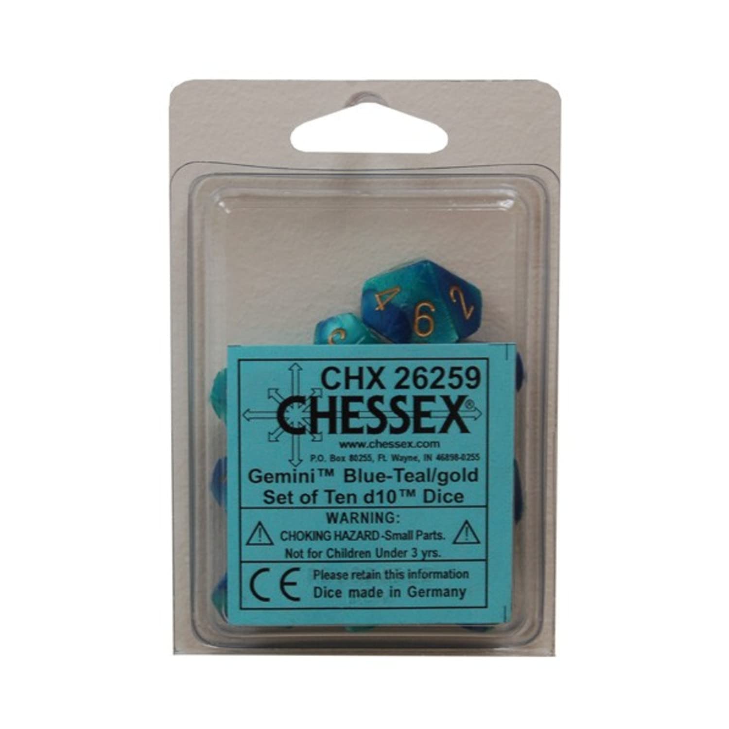 DND Dice Set-Chessex D&D Dice-16mm Nebula Astral Blue, Teal, and Gold Plastic Polyhedral Dice Set-Dungeons and Dragons Dice Includes 10 Dice – D10,Various,CHX26259