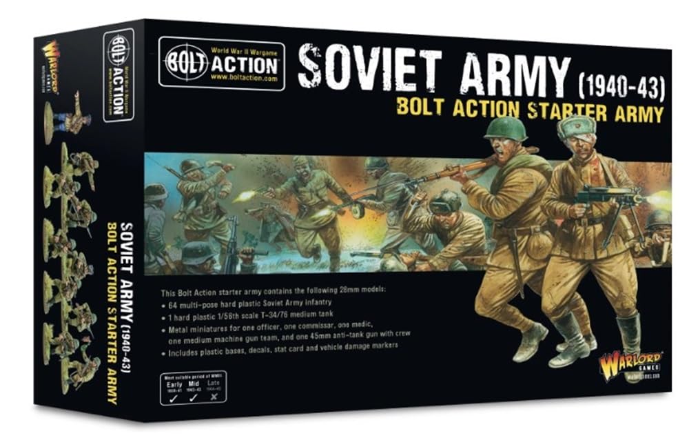 Warlord Games Bolt Action Soviet Army (1940-1943) Starter Army 1:56 WWII Table Top Wargaming Plastic Model Kit 402614003