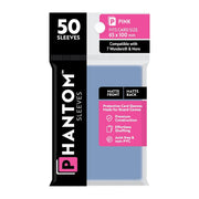 Phantom Sleeves: Pink Size 65 x 100mm: Matte Front/Back - 50 Pack - Transparent Protective Card Sleeves for Board Games, Trading Cards & Card Games