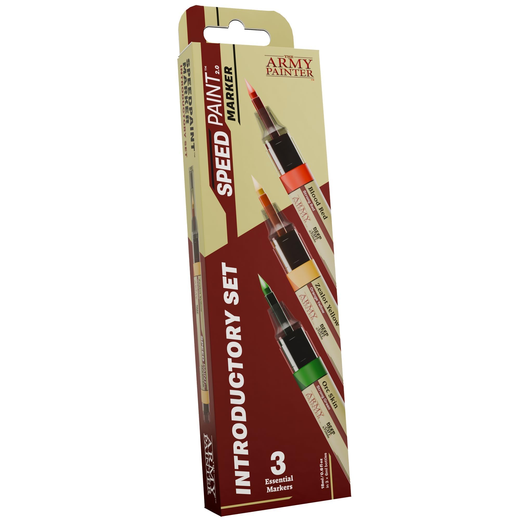 The Army Painter Speedpaint Marker Introductory Set, 3 x 6ml Speedpaint 2.0 Markers, Green, Red & Yellow Acrylic Contrast Paint Markers for miniature painting