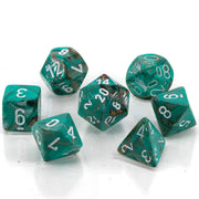 Chessex Marble Polyhedral Oxi-Copper - White 7-Die Set, Large (18mm - 25mm)