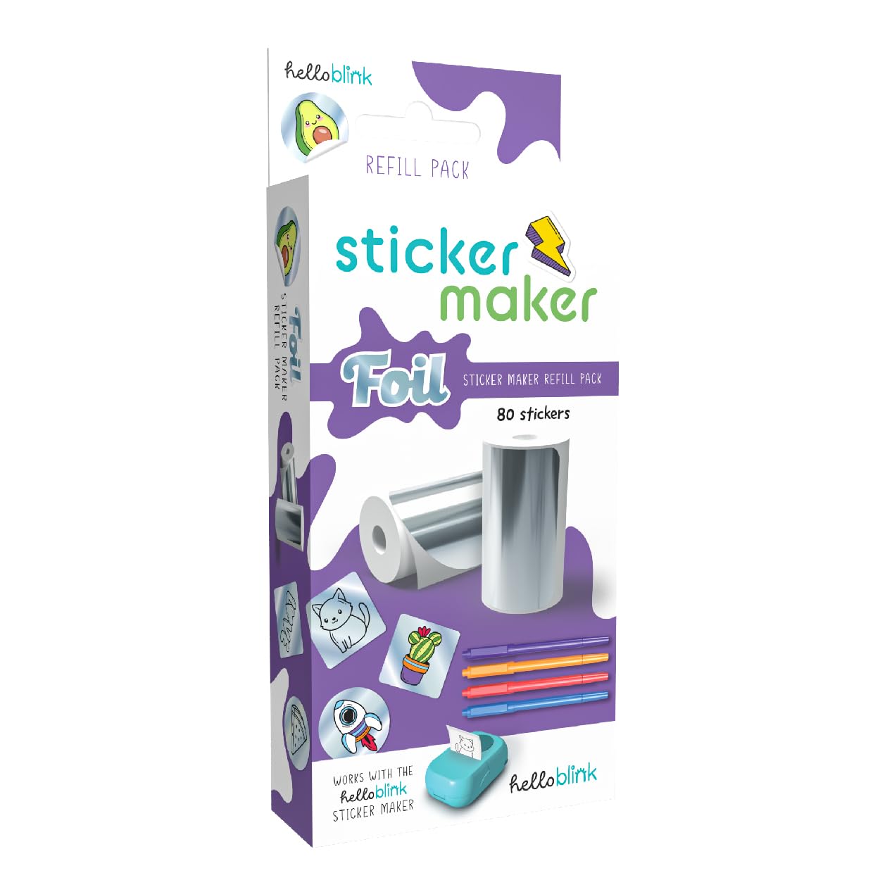 Hello Blink - Sticker Maker - Refill Pack with 80 Foil Stickers - Children Ages 8+