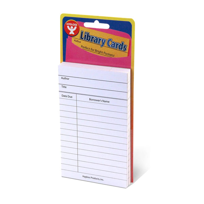 Library Cards - 3"x5", 50 cards, White