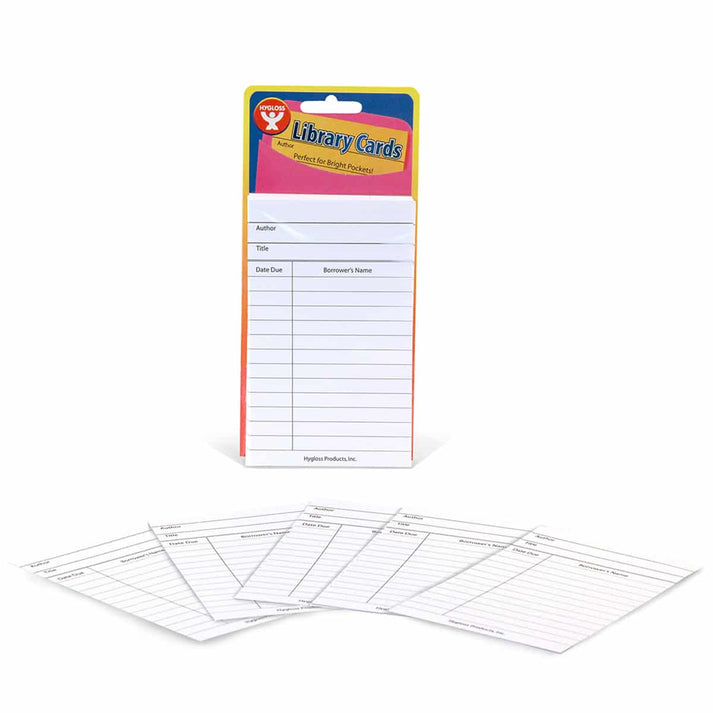 Library Cards - 3"x5", 500 cards, White