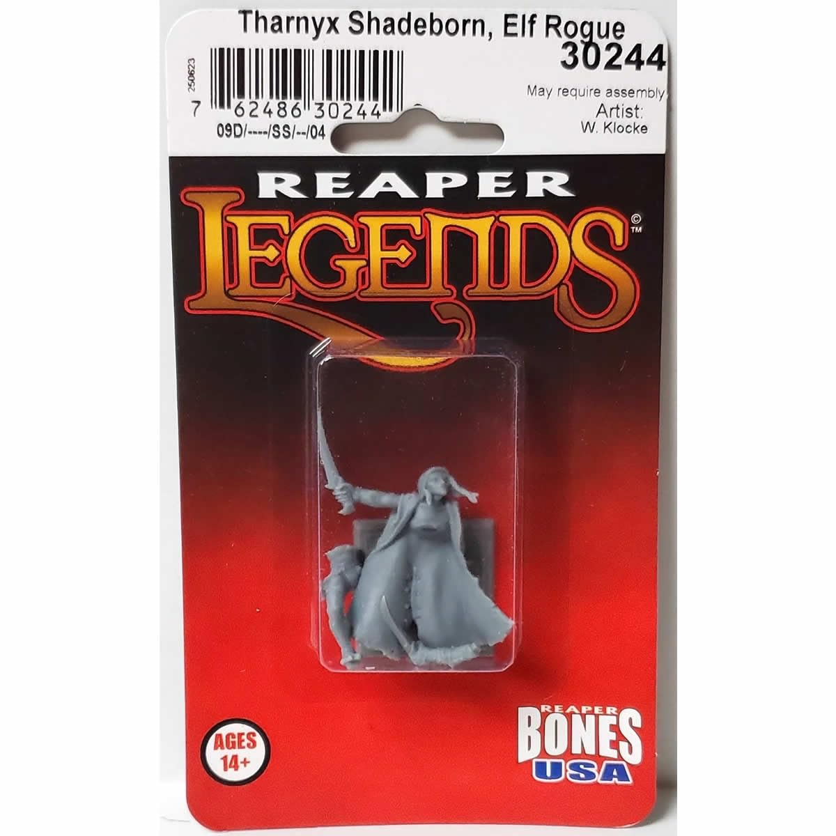 Reaper Tharnyx Shadeborn Elf Rogue Miniature Figure 25mm Heroic Scale Bones USA Miniatures