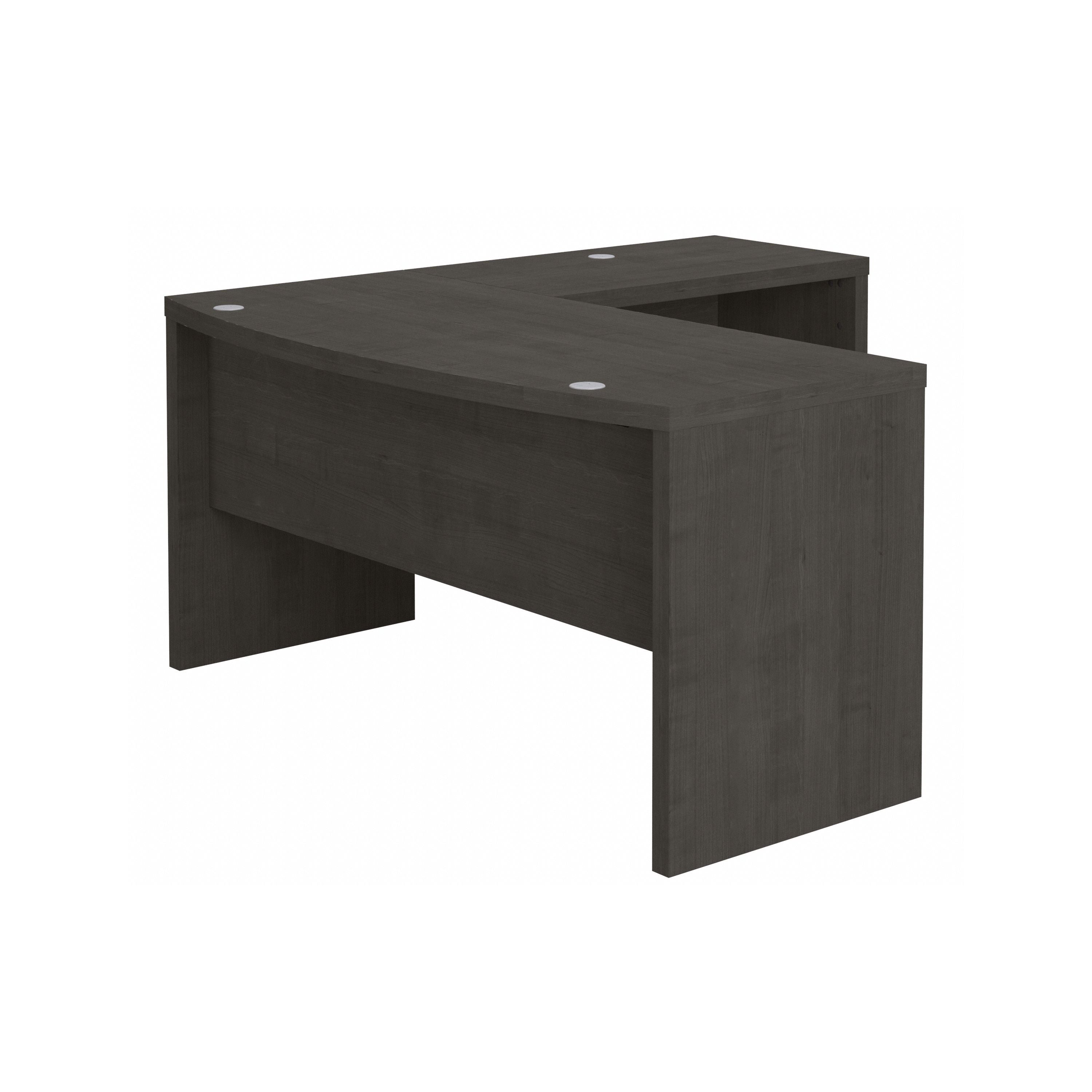 Bush Business Furniture Echo L Shaped Bow Front Desk in Charcoal Maple - 60" Width x 64.02" Depth x 30" Height