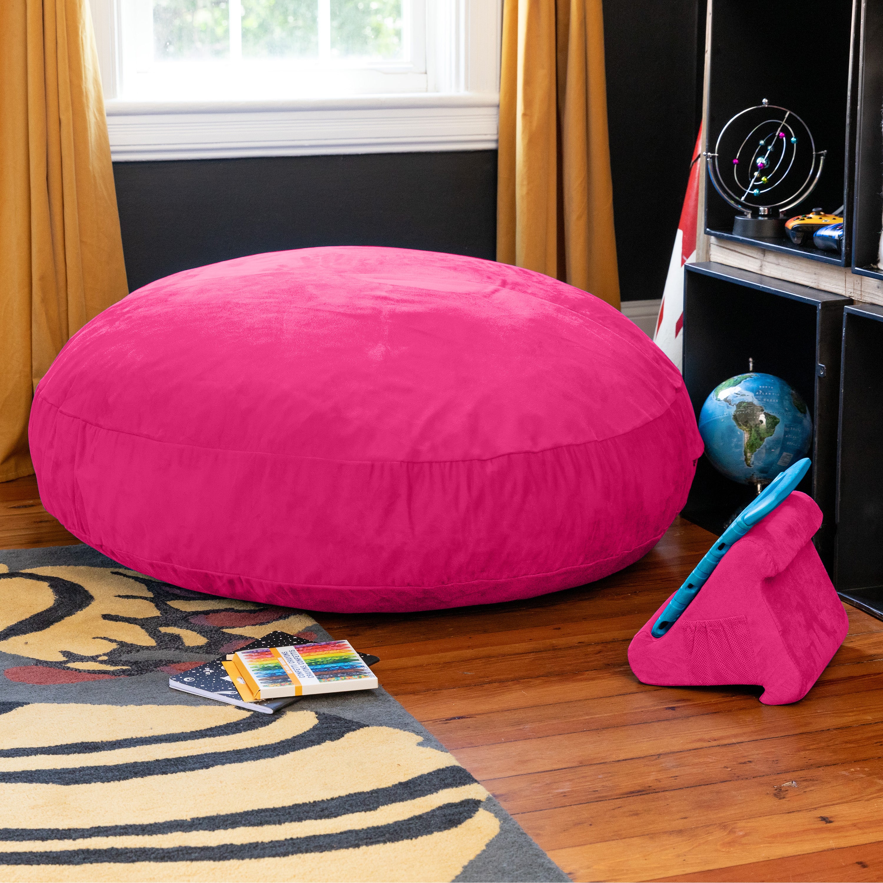 Jaxx Cocoon 4 Foot Bean Bag Chair and Crash Pad, Fuchsia