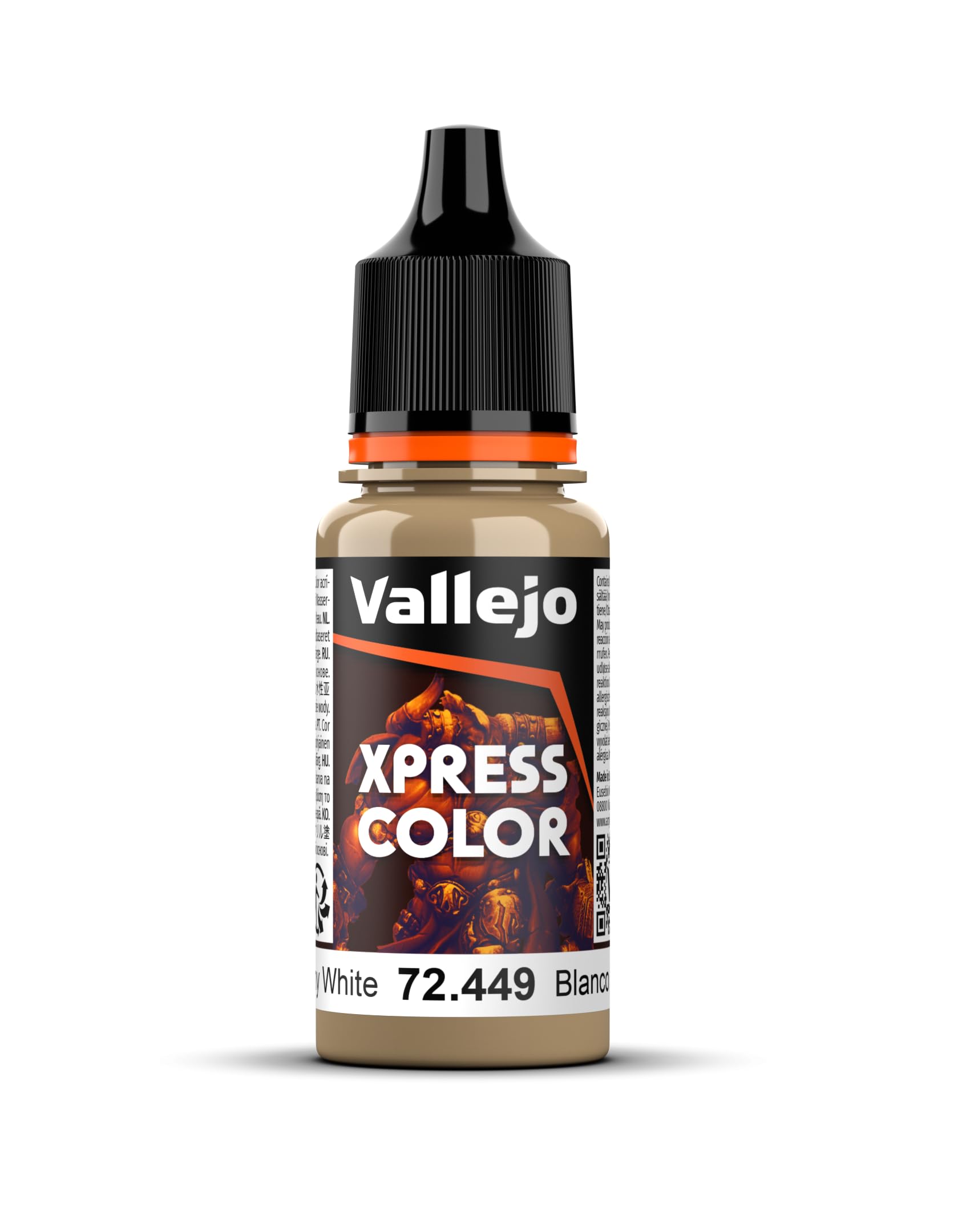 Vallejo - Xpress Color | Mummy White 18 ml. (0.6 fl.oz.) | Speedy Application and Drying | Vibrant and Saturated Tones | Allows Colors to Flow Easily over the Miniature Surface