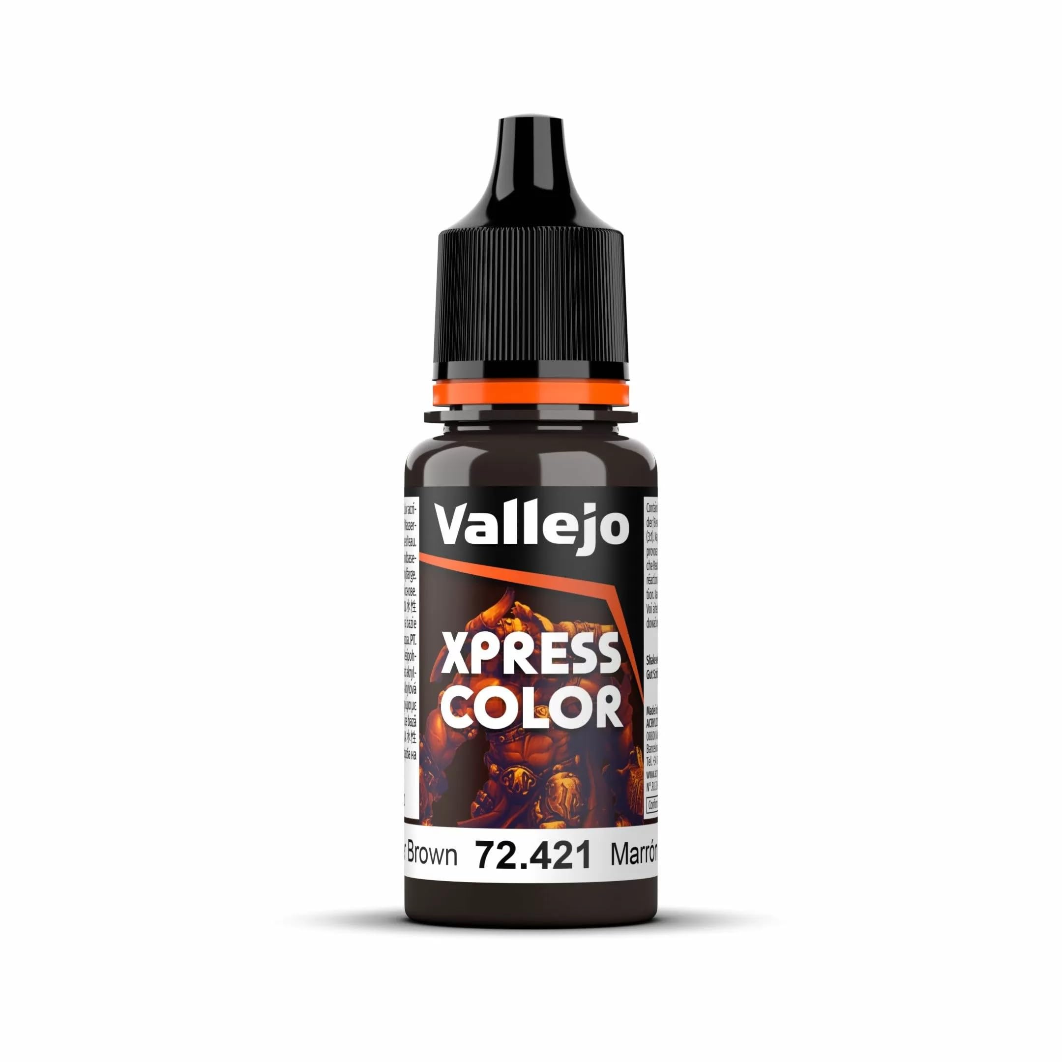 Vallejo - Xpress Color | Copper Brown 18 ml. (0.6 fl.oz.) | Speedy Application and Drying | Vibrant and Saturated Tones | Allows Colors to Flow Easily over the Miniature Surface