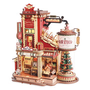 HRP Robotime Christmas Dream Gift Factory Wooden Music Box