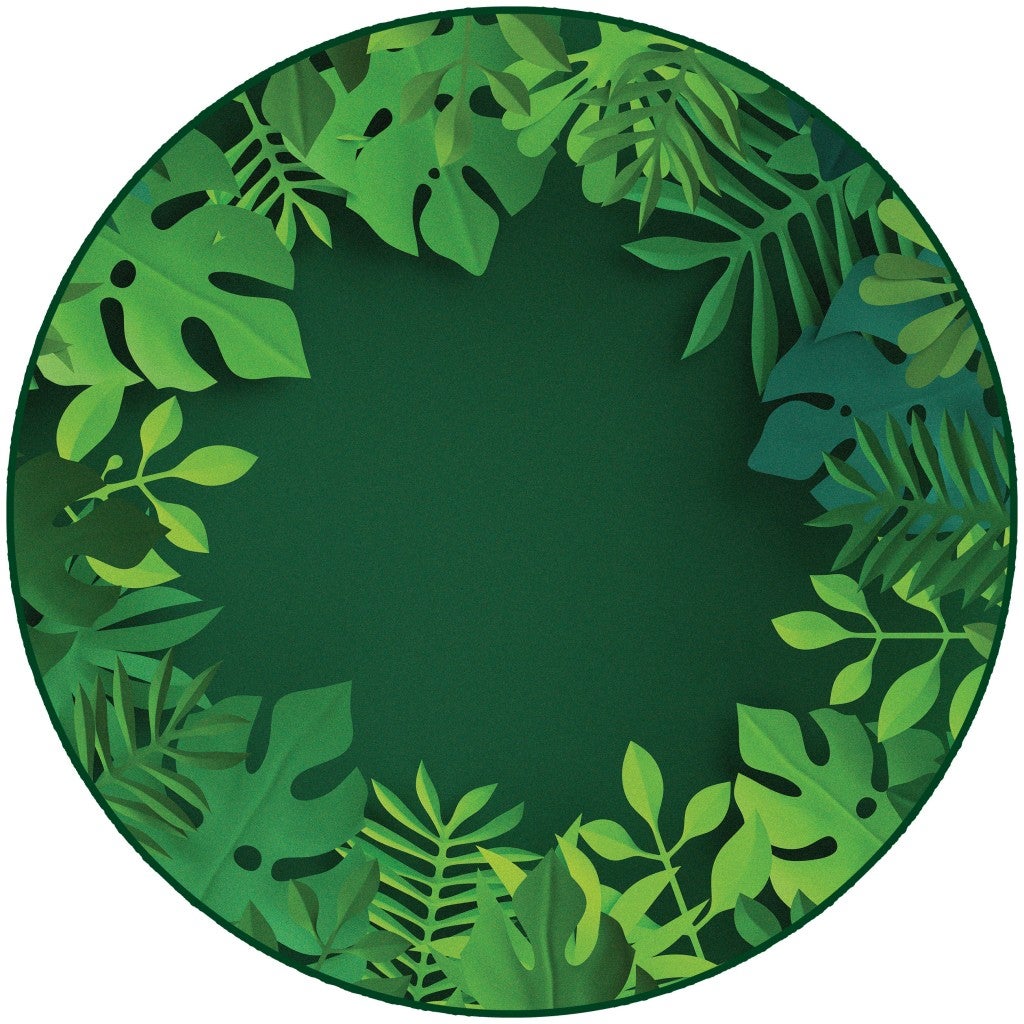 Tropical Paradise Rug - Round - Green - 6ft