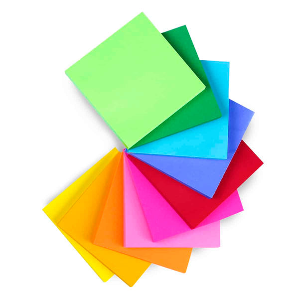 Bright Cube - 1 cube of 250 5" squares, 25 each of 10 assorted colors
