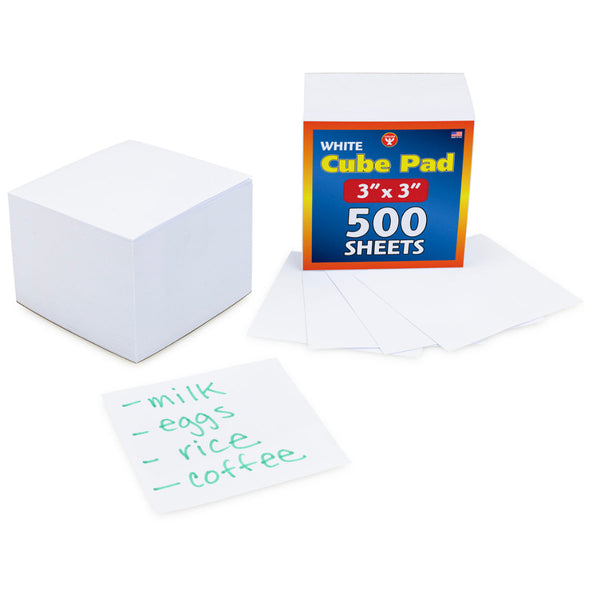 Bright Cube - 1 cube of 500 3" Squares, White