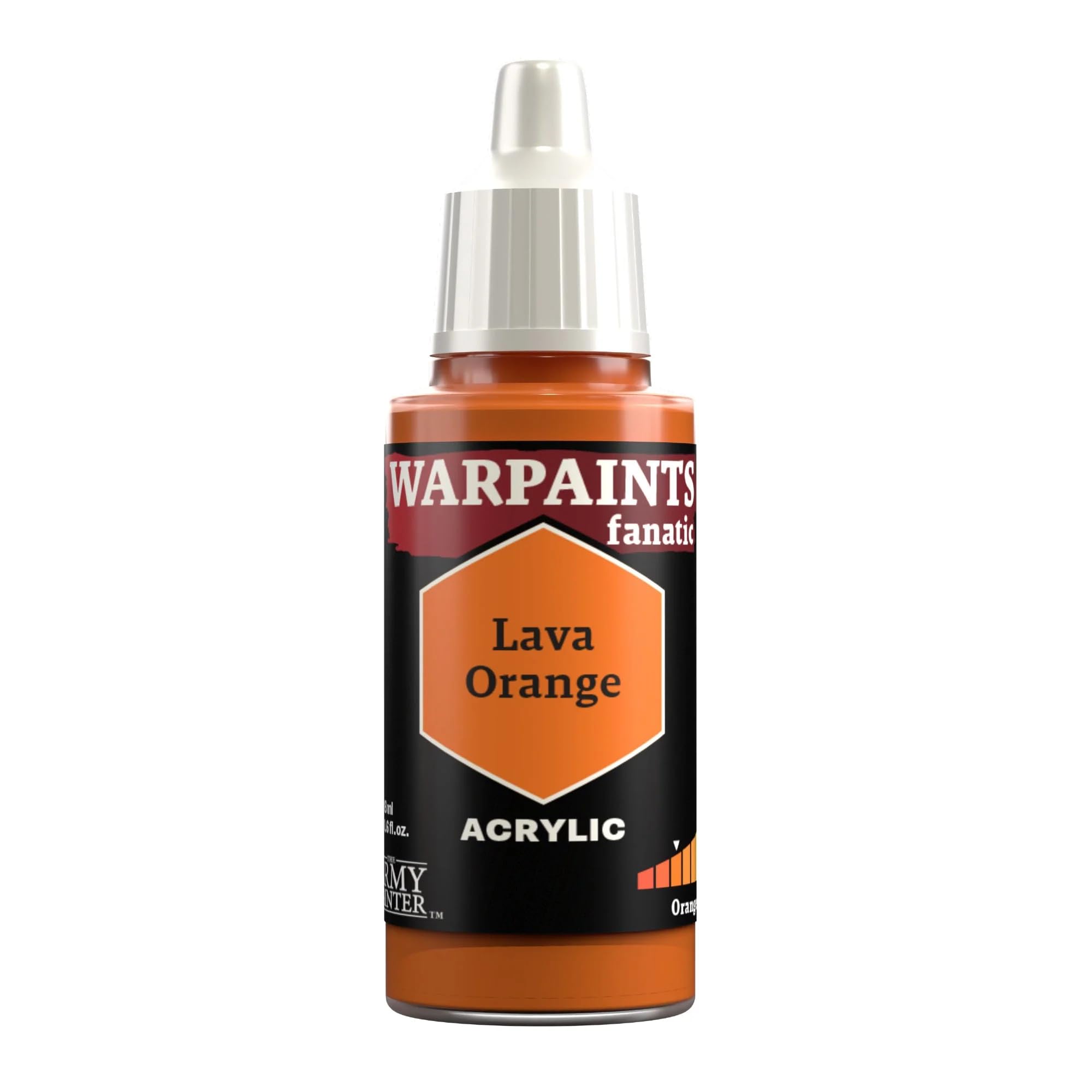 The Army Painter Yellows & Oranges Warpaints Fanatic 18ml Acrylic Paints (Lava Orange)