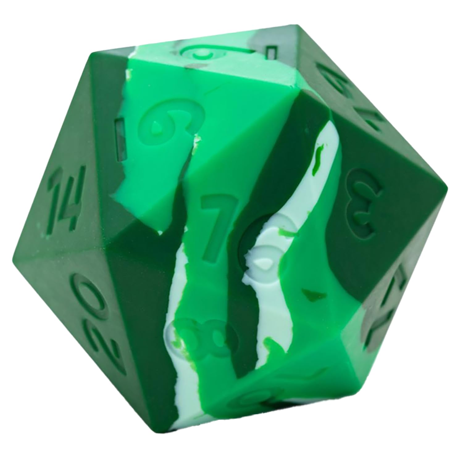 Gate Keeper Games & Dice: Random Encounter - Counter Attack -Military-Nature-Terrain Green Swirl, 58mm Silicone D20 Dice, Role Playing Games Accessory