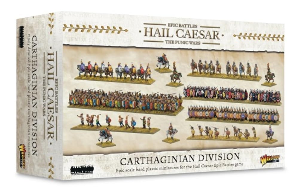 Warlord Roman Britain Hail Caesar Epic Battles: Carthaginian Division Tabletop Miniatures - Plastic Paintable Roman Britain Soldiers Set, Table Top 28mm Military Minifigures for Adults