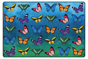 Beautiful Butterfly Seating Rug - 8ft x 12ft - Rectangle - Blue
