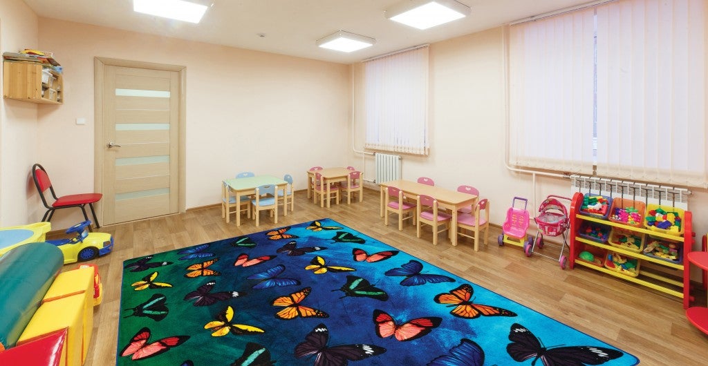 Beautiful Butterfly Seating Rug - 8ft x 12ft - Rectangle - Blue