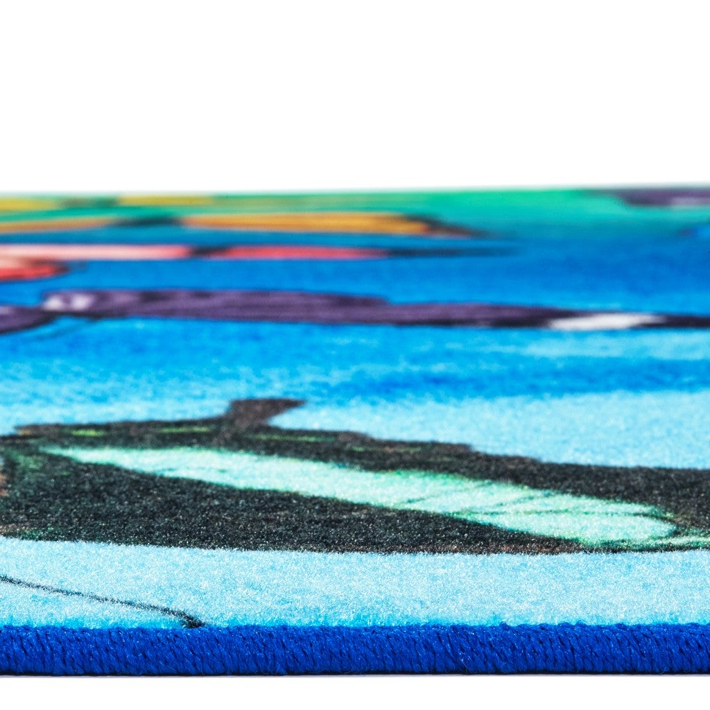 Beautiful Butterfly Seating Rug - 6ft x 9ft - Rectangle - Blue