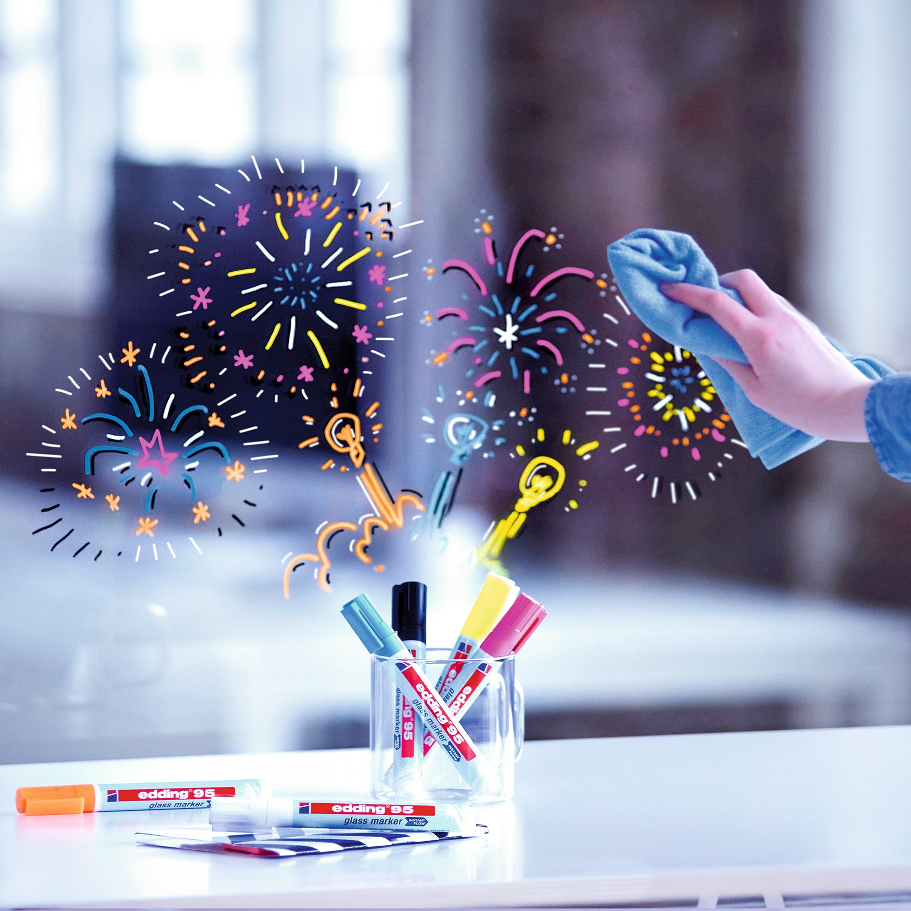 edding 95 Glass Marker - Set of 4 - Assorted