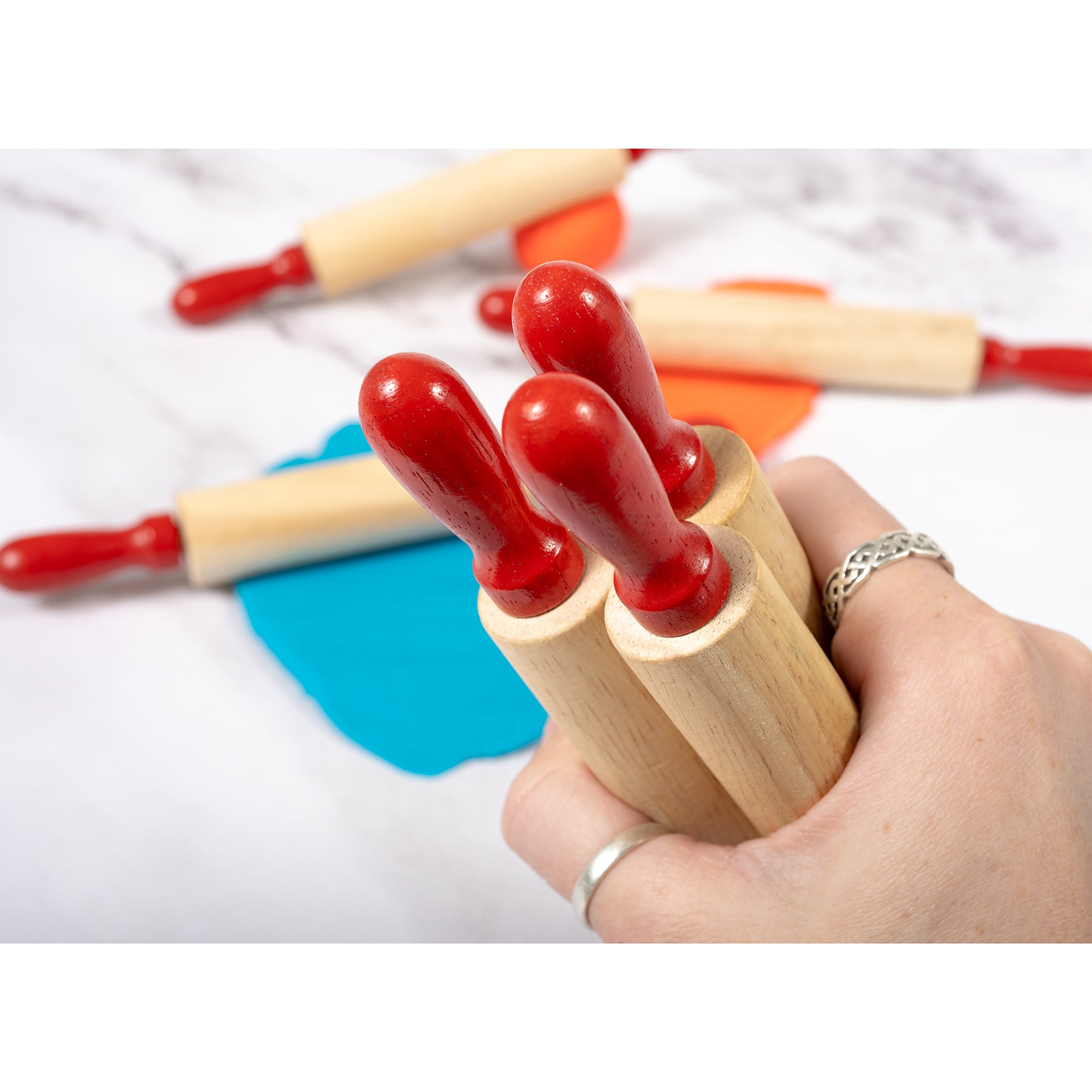 Mini Wooden Rolling Pins, 6 Per Set, 3 Sets