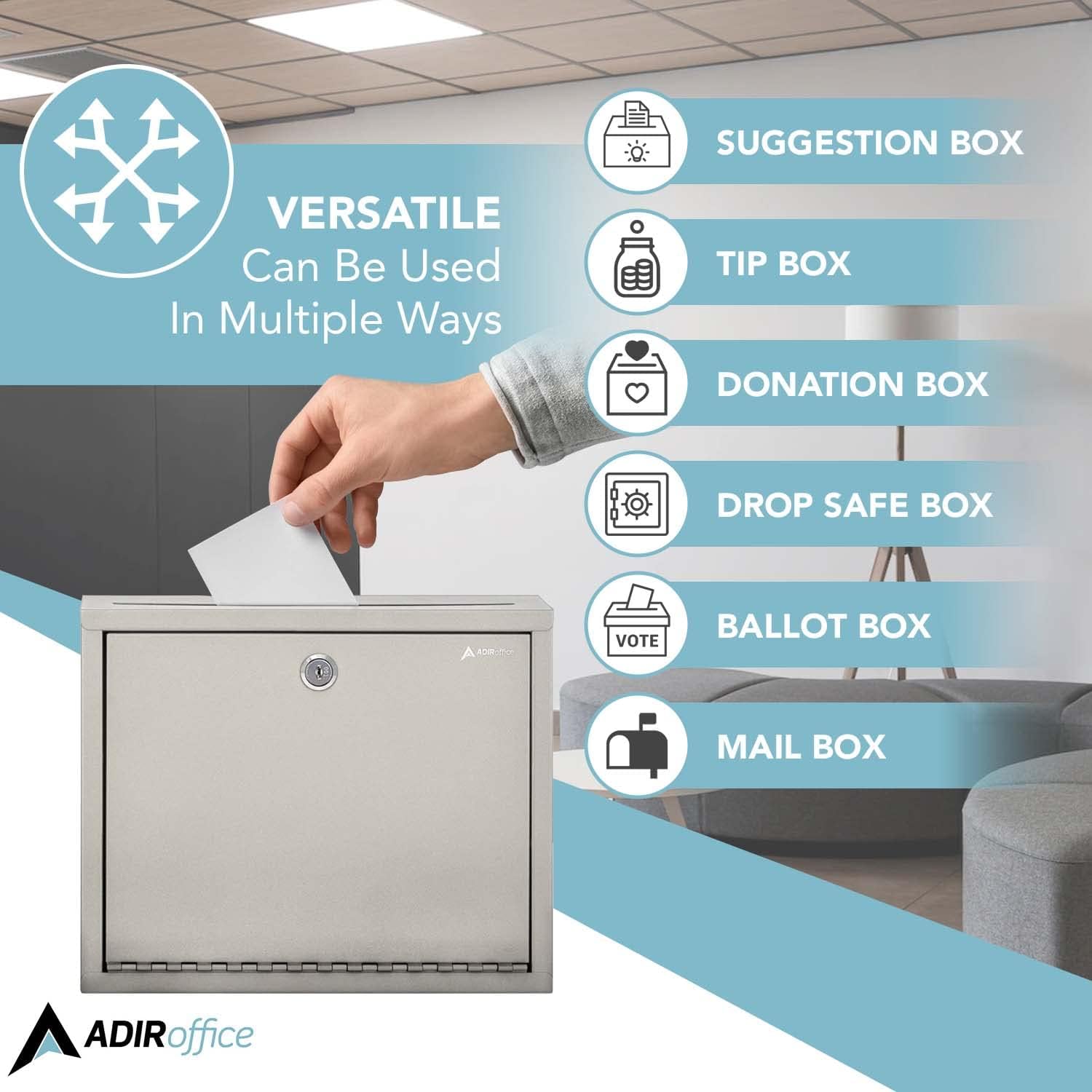 Large Size Steel Multi-Purpose Beige Drop Box