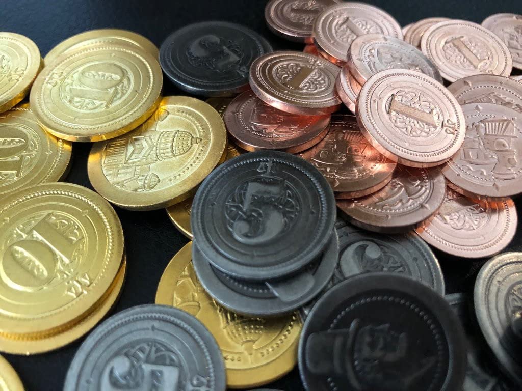 Sleeve Kings 50 Metal Coin Board Game Upgrade Set (Industrial Coins)