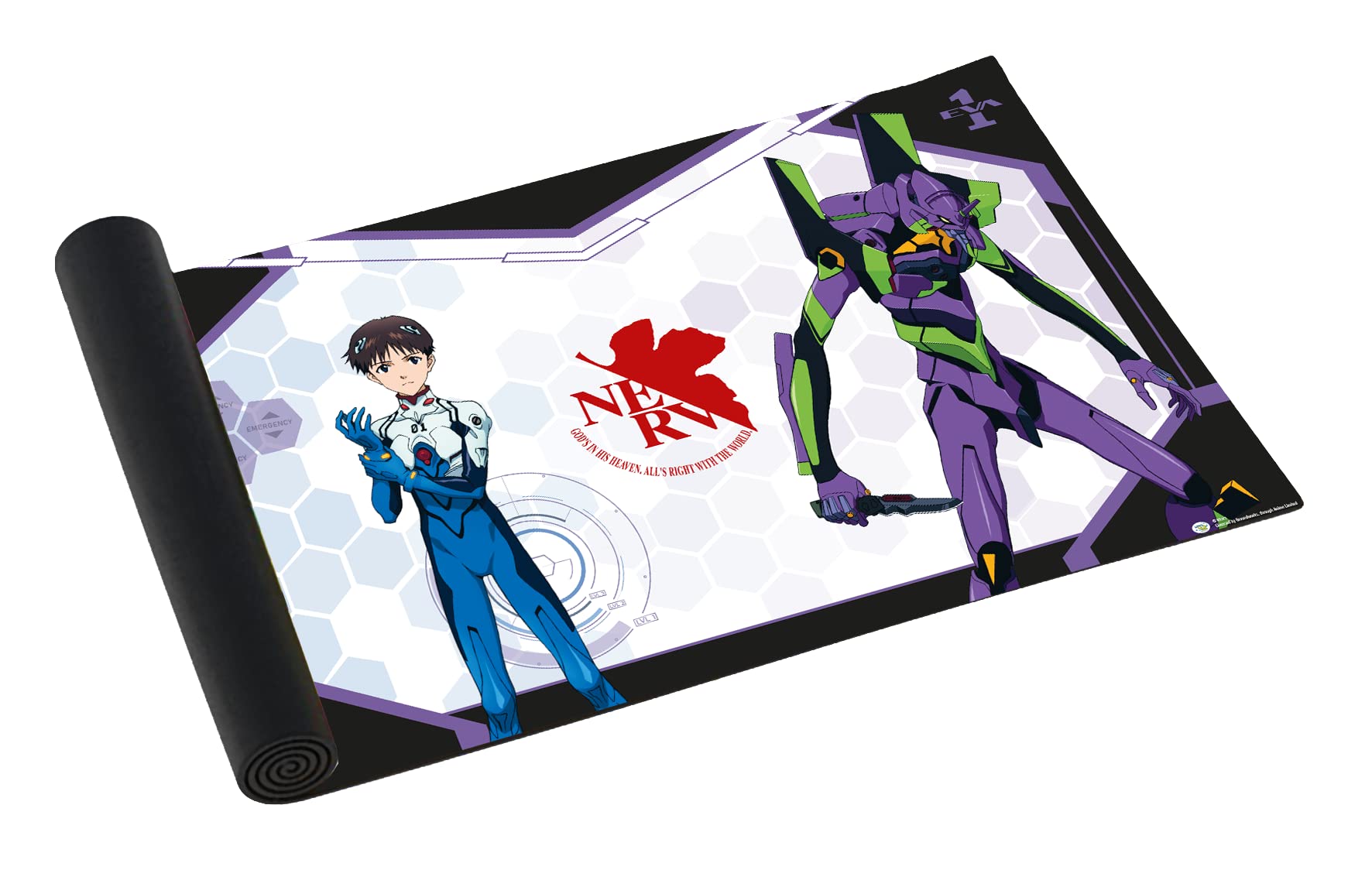 Japanime Games Evangelion: EVA 01 Playmat | High-Quality Gaming Playmat | Large Size (24” x 14”) | Premium Neoprene Surface, Non-Slip Base | Your Favorite Heroes