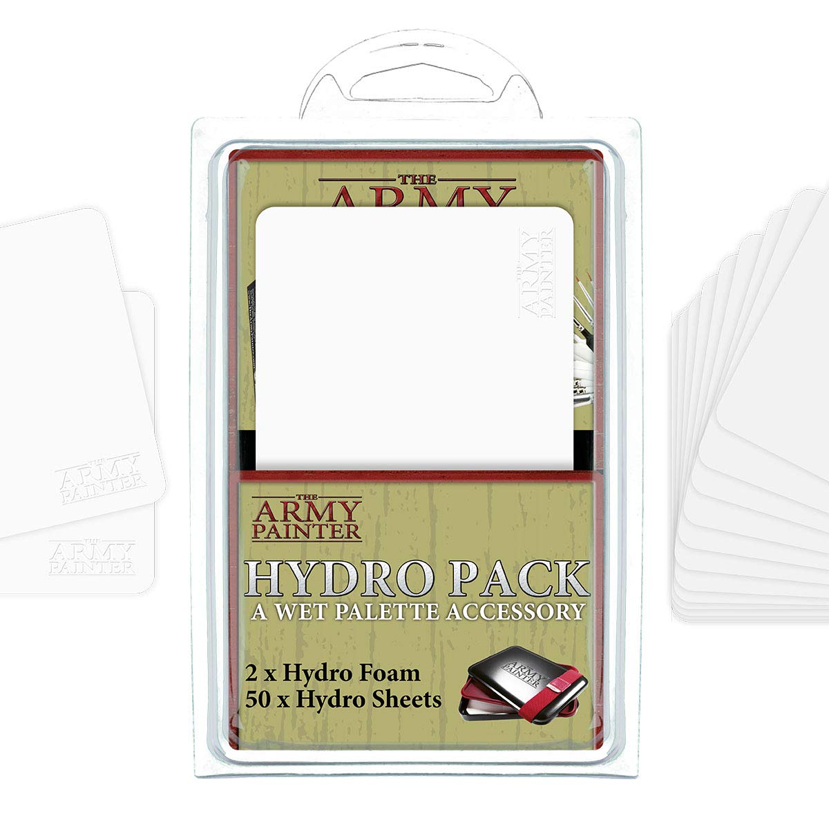 The Army Painter, Wet Palette Hydro Pack Refills, 50 Palette Sheets and 2 Sponges, Hydro Foam & Hydro Sheets, for Tabletop Wargaming Miniature Modeling