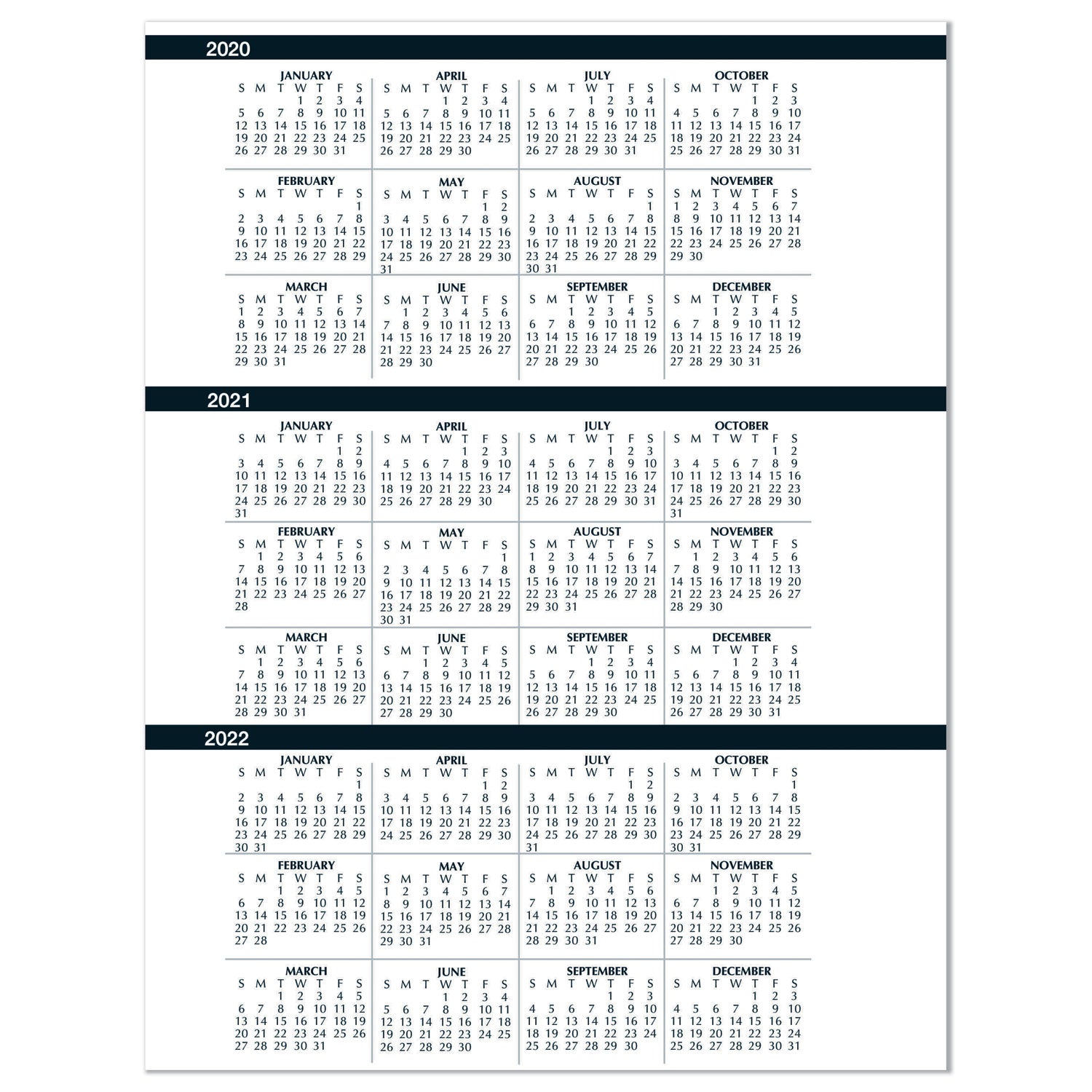 Regular - Monthly - 24 Month - January 2026 to December 2027 - Blue Sheet - Wire Bound - Black Cover - International Holiday, Reference Calendar - 1 Each