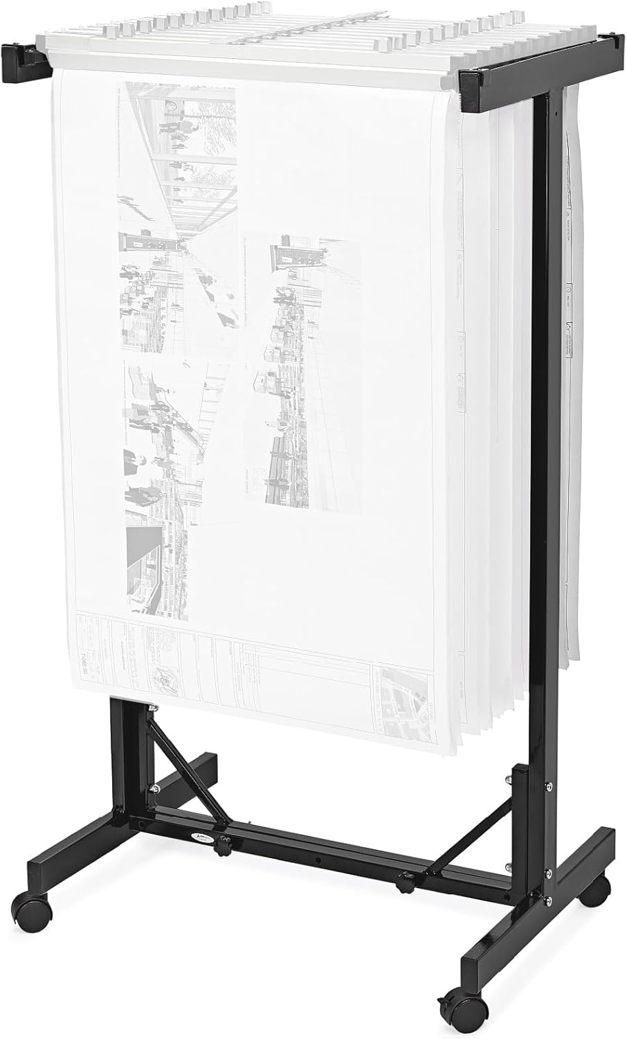 Expandable Blueprint Mobile Plan Center, Black with 12 Clamps