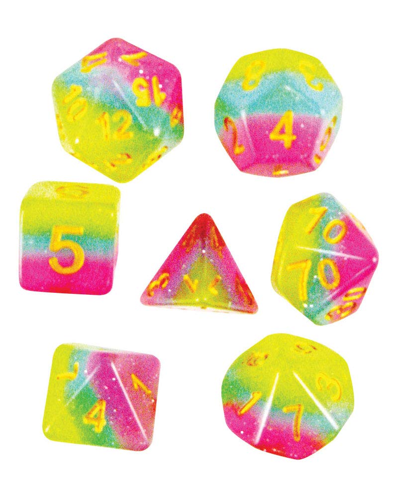 Transparent: 7Pc Polyhedral Pastel