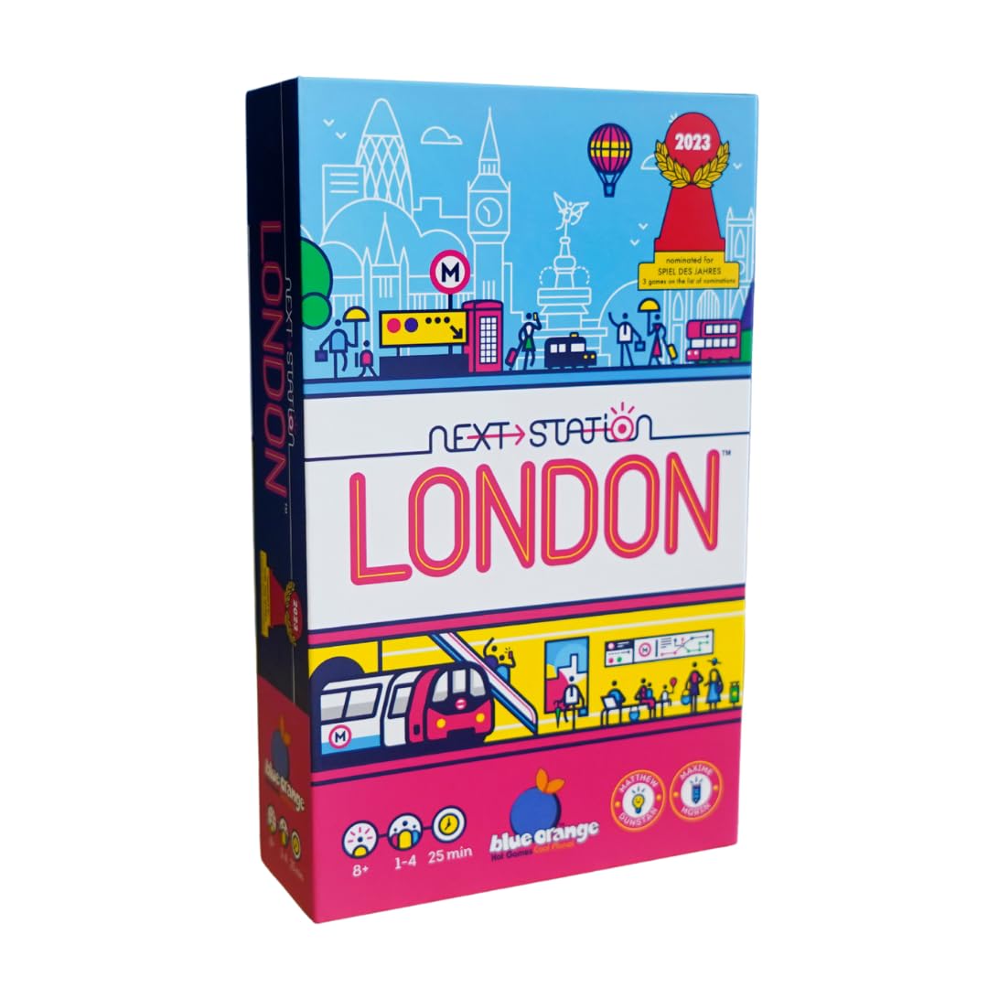Blue Orange Next Station London - Fun Flip and Write Train Route-Building Set in London, Kids Teens Adults Family Couples Solo Play Game Nights, 1-4 Players, Ages 8+