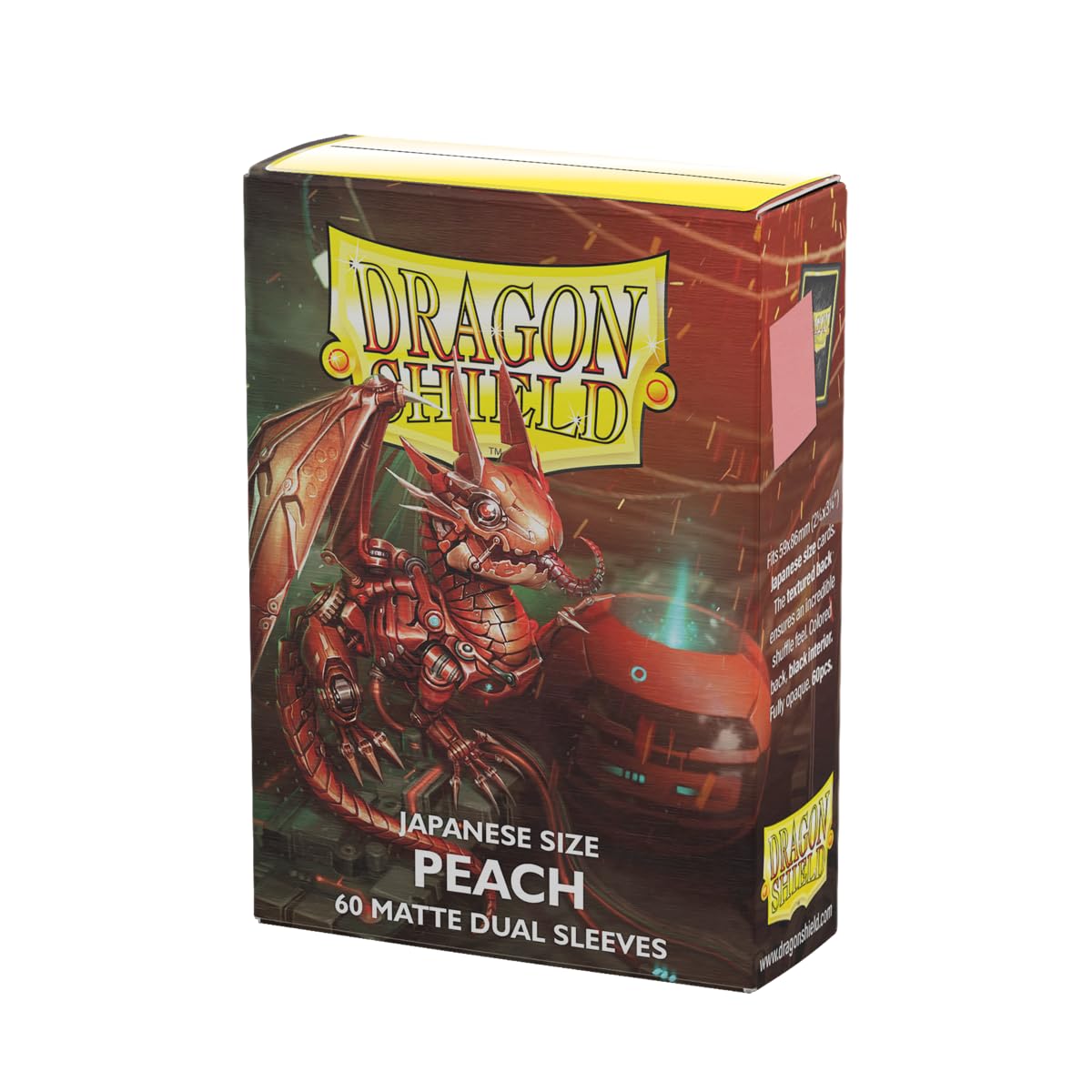 Dragon Shield - Matte Dual - Japanese Size Card Sleeves | 60 CT - Smooth & Tough Premium TCG Sleeves - Compatible with Yu-Gi-Oh, Naruto, Cardfight & Vanguard | Peach